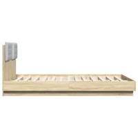 Bedframe met hoofdeinde bewerkt hout sonoma eiken 150x200 cm - thumbnail