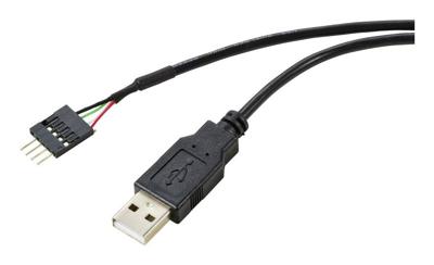 Renkforce RF-5719750 USB-kabel USB 2.0 Shrouded header 4-polig, USB-A stekker 0.40 m Zwart Afscherming gevlochten