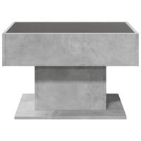 Salontafel met LED 70x50x45 cm bewerkt hout betongrijs - thumbnail