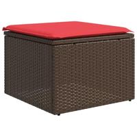 2-delige Loungeset met kussens poly rattan acacia bruin - thumbnail