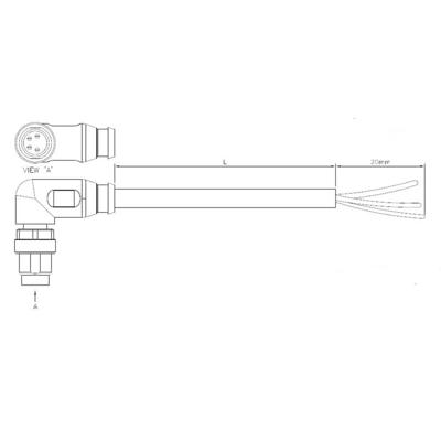 TE Connectivity 1-2273076-1 Sensor/actuator connector, geassembleerd M12 Aantal polen (sensoren): 3 Stekker, haaks 1.50 m 1 stuk(s)