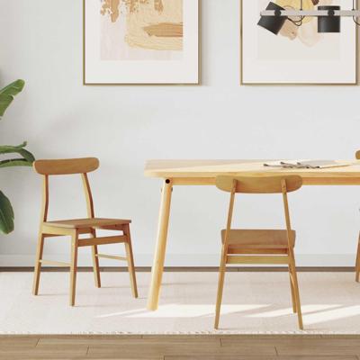 Eetkamerstoel 2 pcs Naturel Massief Hout