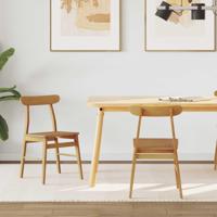 Eetkamerstoel 2 pcs Naturel Massief Hout - thumbnail