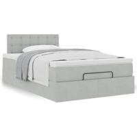 Ottoman bed met matras 80x200cm fluweel lichtgrijs - thumbnail