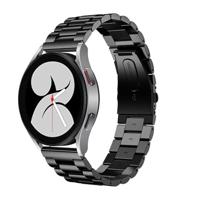 By Qubix - Stalen schakelband - Zwart - Compatible met Garmin Vivoactive 6 / Vivoactive 5 / Vivoactive 3 - Compatible Garmin bandje - Bandbreedte: 20mm - thumbnail