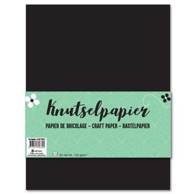 Knutselpapier A4 zwart 120g 60 vellen