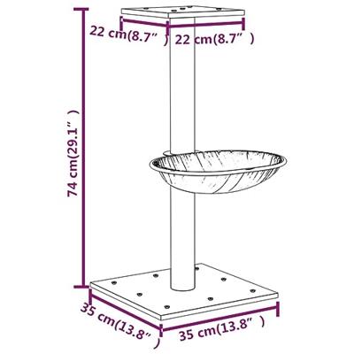 VidaXL Kattenmeubel met sisal krabpaal 74 cm crèmekleurig