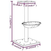 VidaXL Kattenmeubel met sisal krabpaal 74 cm crèmekleurig - thumbnail