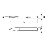 KS Tools Kruisbeitel, plat ovaal, 5x100 mm 1620281 - thumbnail