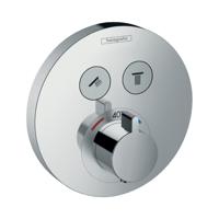 Hansgrohe ShowerSelect S afbouwdeel voor inbouwkraan thermostatisch met omstel voor 2 douchefuncties chroom 15743000 - thumbnail