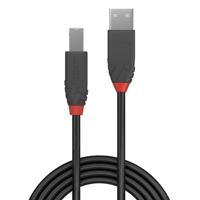LINDY 36677 USB-kabel USB 2.0 USB-A stekker, USB-B stekker 10.00 m Zwart - thumbnail