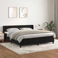 Boxspring met matras fluweel zwart 180x200 cm - thumbnail