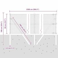 VidaXL Afrasteringspaal zilver 25 x 0,5 m (25 x 25 mm gaas) staal - thumbnail