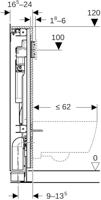Geberit Gis module wandcloset H120 B60-95cm sigma res12cm 442.020.00.6 - thumbnail