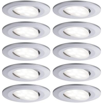 Paulmann LED-inbouwlamp voor badkamer Set van 10 stuks 65 W Chroom (mat)