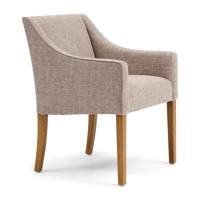 Rivièra Maison Eetkamerstoel 'Savile Row' Chenille Jacquard, kleur Bright Taupe - thumbnail