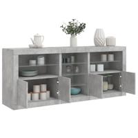 Dressoir met LED-verlichting 181,5x37x67 cm betongrijs - thumbnail