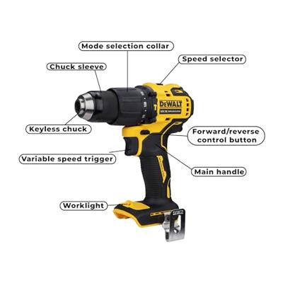 DeWalt DCD709NT Accu klopboormachine 18V Body | zonder accu&apos;s en lader in koffer - thumbnail