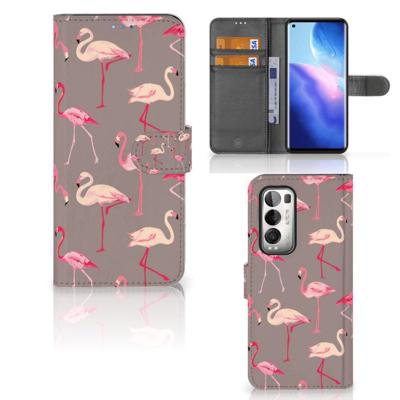 OPPO Find X3 Neo 5G | Telefoonhoesje | Met pasjeshouder | Flamingo