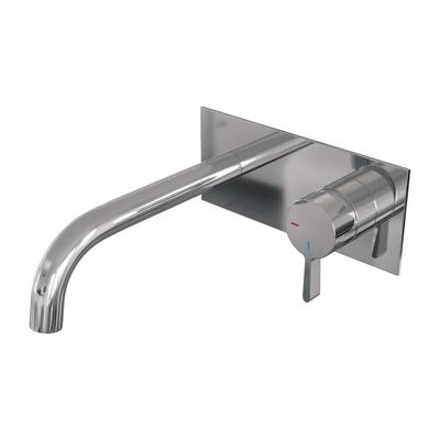 Brauer Chrome Edition Inbouw Wastafelmengkraan met Gebogen Uitloop en Afdekplaat Model E1 Chroom