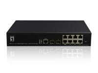 LevelOne GEP-1061 Netwerkswitch 10-poorts L2-Managed-Gigabit PoE-switch, 2 x Gigabit SFP, 8 PoE-uitgangen, 180W PoE-budget - thumbnail