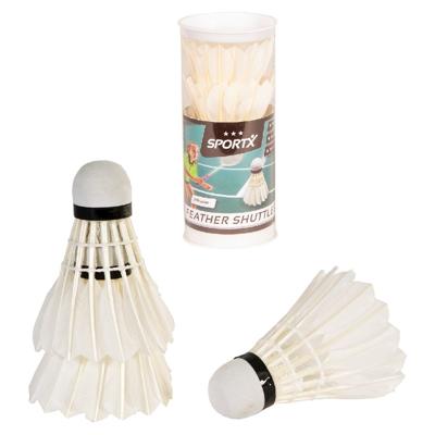 SportX Badmintonshuttles met Veren 3 Stuks Wit