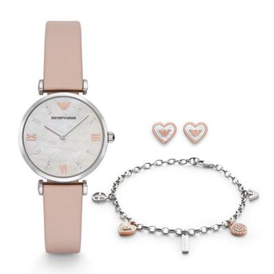 Horlogeband Armani AR8039 Leder Nude 14mm