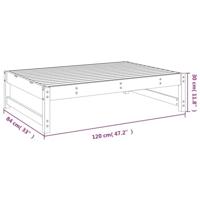 Tuinvoetenbank 120x80 cm massief grenenhout wit - thumbnail