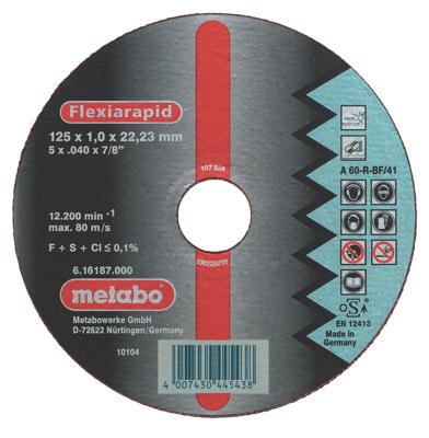 Metabo Accessoires Doorslijpschijf Ø 150x2,0x22,2 RVS Flexiarapid - 25 stuks - 616183000 Metabo Accessoires Doorslijpschijf Ø 150x2,0x22,2 RVS Flexiarapid - 25 stuks - 616183000