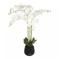 Kunstplant orchidee wit - 5 tak h90cm - thumbnail