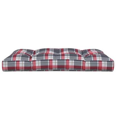 VidaXL Palletkussen 120x80x12 cm stof ruitpatroon rood - thumbnail