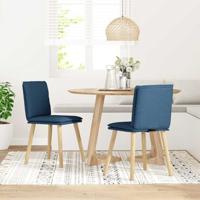 Eetkamerstoelen 2 st stof blauw - thumbnail