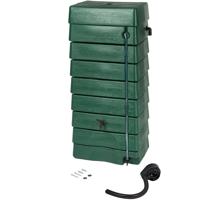 Kunststof muurregenton met peilstok 276 liter groen - thumbnail
