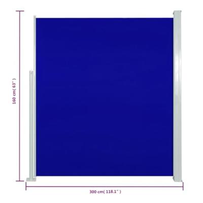 Tuinscherm uittrekbaar 160x300 cm blauw Tuinscherm uittrekbaar 160x300 cm blauw
