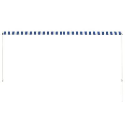 Luifel uittrekbaar 300x150 cm blauw en wit Luifel uittrekbaar 300x150 cm blauw en wit