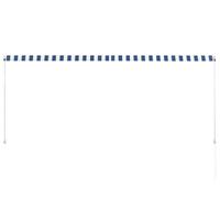 Luifel uittrekbaar 300x150 cm blauw en wit - thumbnail