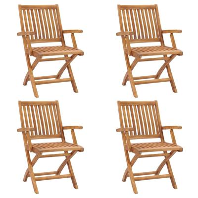Tuinstoelen 4 st inklapbaar massief teakhout