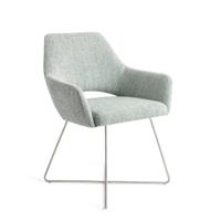 Jesper Home Yanai eetkamerstoel Soft Sage cross steel - thumbnail