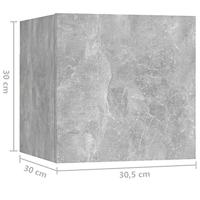 Nachtkastje 30,5x30x30 cm spaanplaat betongrijs - thumbnail