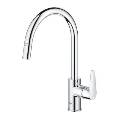 Grohe QuickFix Start Curve keukenmengkraan met uittrekbare handdouche rond chroom Grohe QuickFix Start Curve keukenmengkraan met uittrekbare handdouche rond chroom