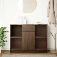 Dressoir met lade 101x35x76 cm spaanplaat bruin eikenkleurig - thumbnail