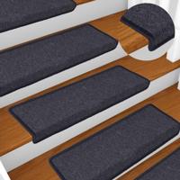 VidaXL Trapmatten 30 st 65x21x4 cm donkergrijs en blauw met rechthoekige rand - thumbnail