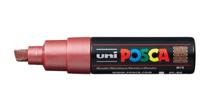 Uni-Posca Posca marker, afm pc-8k, lijndikte 8 mm, breed, rood metallic, 1 stuk - thumbnail