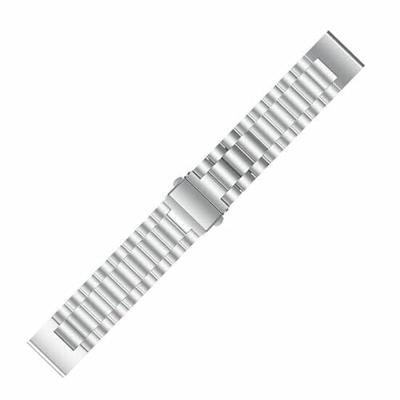By Qubix - Stalen schakelband - Zilver - Compatible met Garmin Instinct 3-50mm - Compatible Garmin bandje