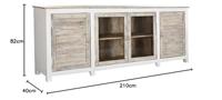 Dressoir DKD Home Decor Wit Natuurlijk Lichtbruin Mangohout 210 x 40 x 82 cm - thumbnail