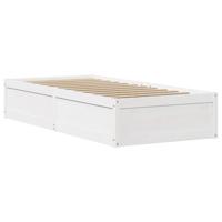Bedframe zonder matras massief grenenhout wit 90x200 cm - thumbnail