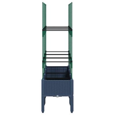 VidaXL Plantenbak met latwerk 120x40x142,5 cm polypropeen blauwgrijs