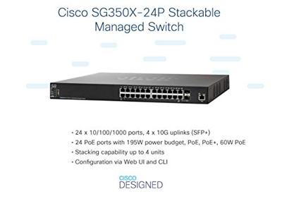 Cisco SG350X-24P 24-poort Gigabit PoE Stackable Switch