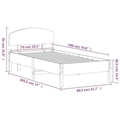 Bedframe zonder matras massief grenenhout wasbruin 75x190 cm Bedframe zonder matras massief grenenhout wasbruin 75x190 cm