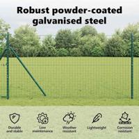 VidaXL Afrasteringspaal 13 pcs groen staal - thumbnail